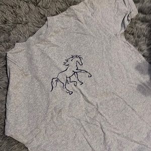 Gray large horse tshirt